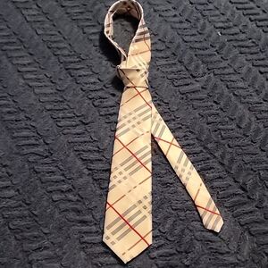 Stylish Beige Plaid IMANI  Men's Tie